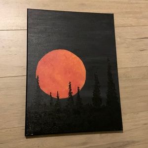 Moon at night canvas painting